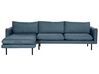 Ecksofa 4-Sitzer VINTERBRO Chenillegewebe Blau rechtsseitig