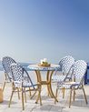 Gartenstuhl 4er Set RIFREDDO Polyrattan Blau