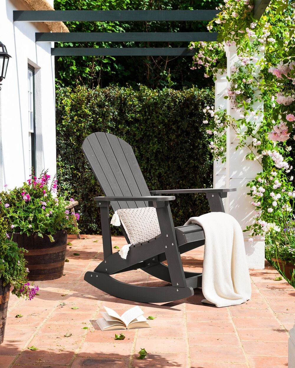 Tavolino Doppio Adirondack Blu Scuro – Resistente Alle Intemperie, In Polistirolo – 42,9x33x43,2 Cm