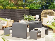 Gartenmöbel Set mit Bänken 4-Sitzer TARANTO Beton Grau_804298