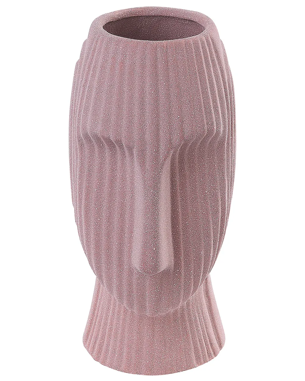 Flower Vase PALLINI 24 cm Stoneware Peach Pink