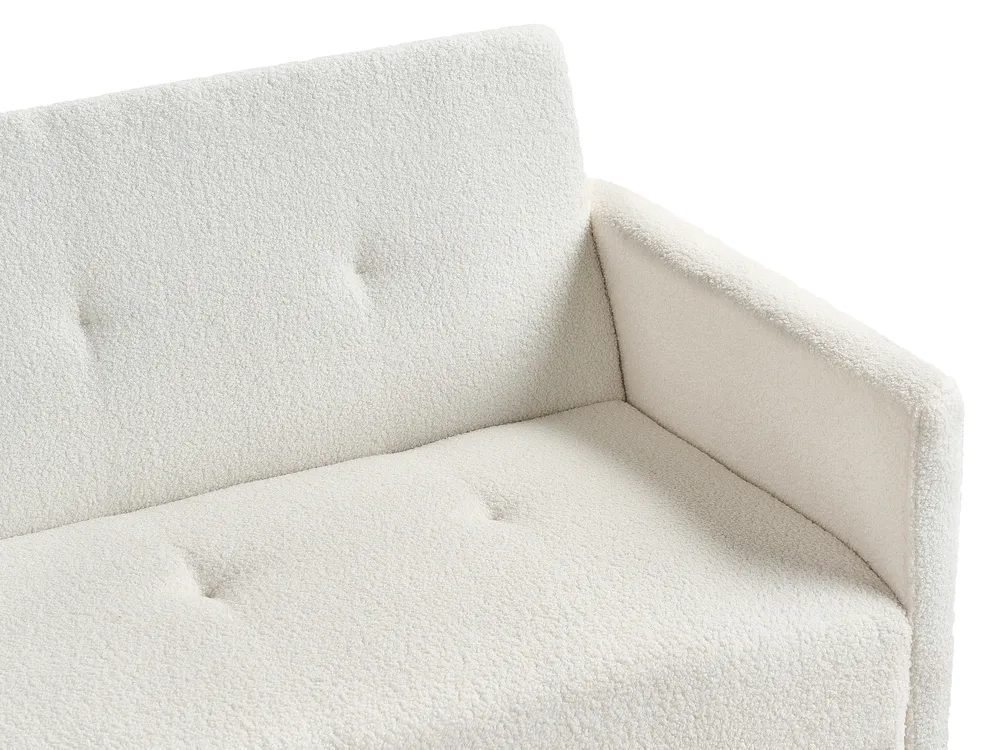 Schlafsofa 3-Sitzer LUCAN Bouclé Cremeweiß_914813
