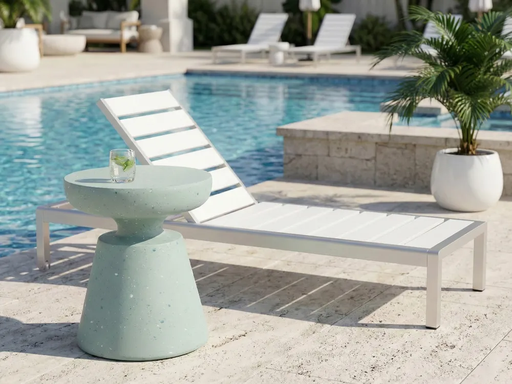 Side Table MINCIO 45 cm 45 cm Terrazzo Effect Green Terrazzo