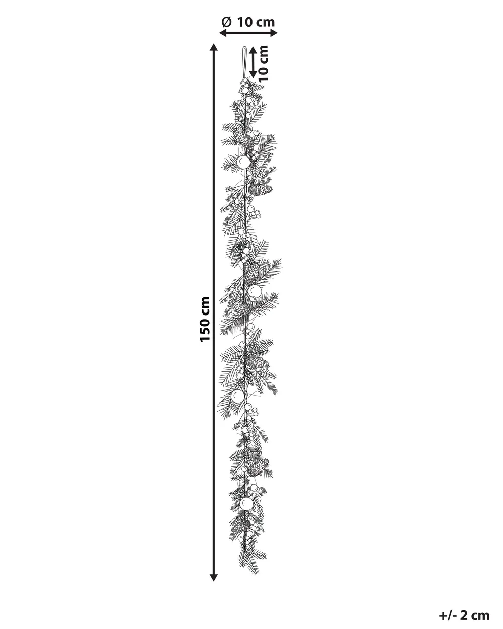 Weihnachtsgirlande HUELVA 150 cm Grün_832539