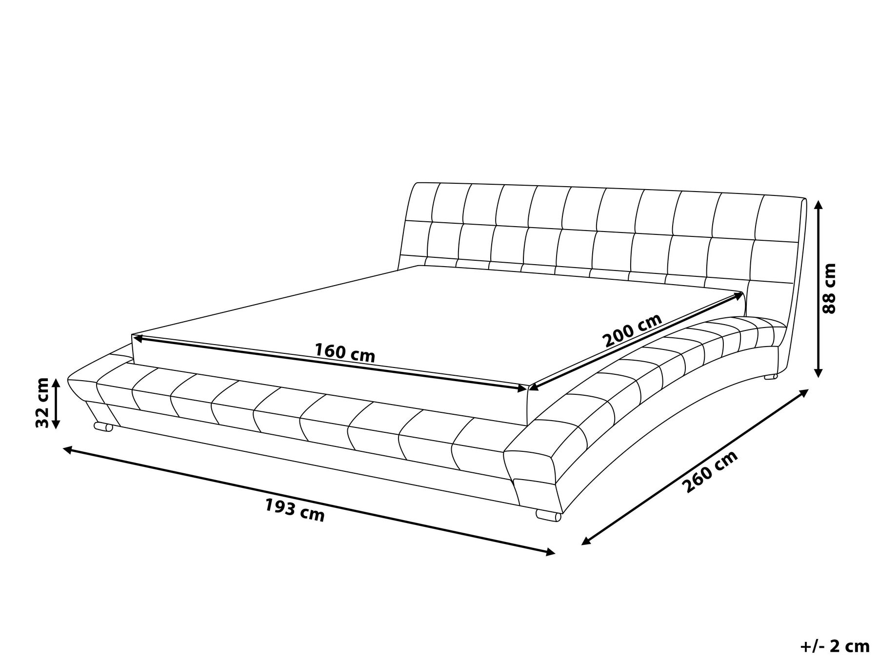 Bett mit Lattenrost Stoff LILLE 160 x 200 cm Grau_814503