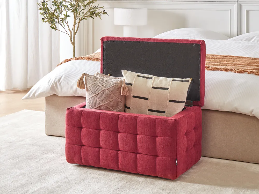 Storage Ottoman MICHIGAN Fabric Red_927081