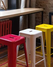 Set of 2 Bar Stools CABRILLO Metal Yellow_990061