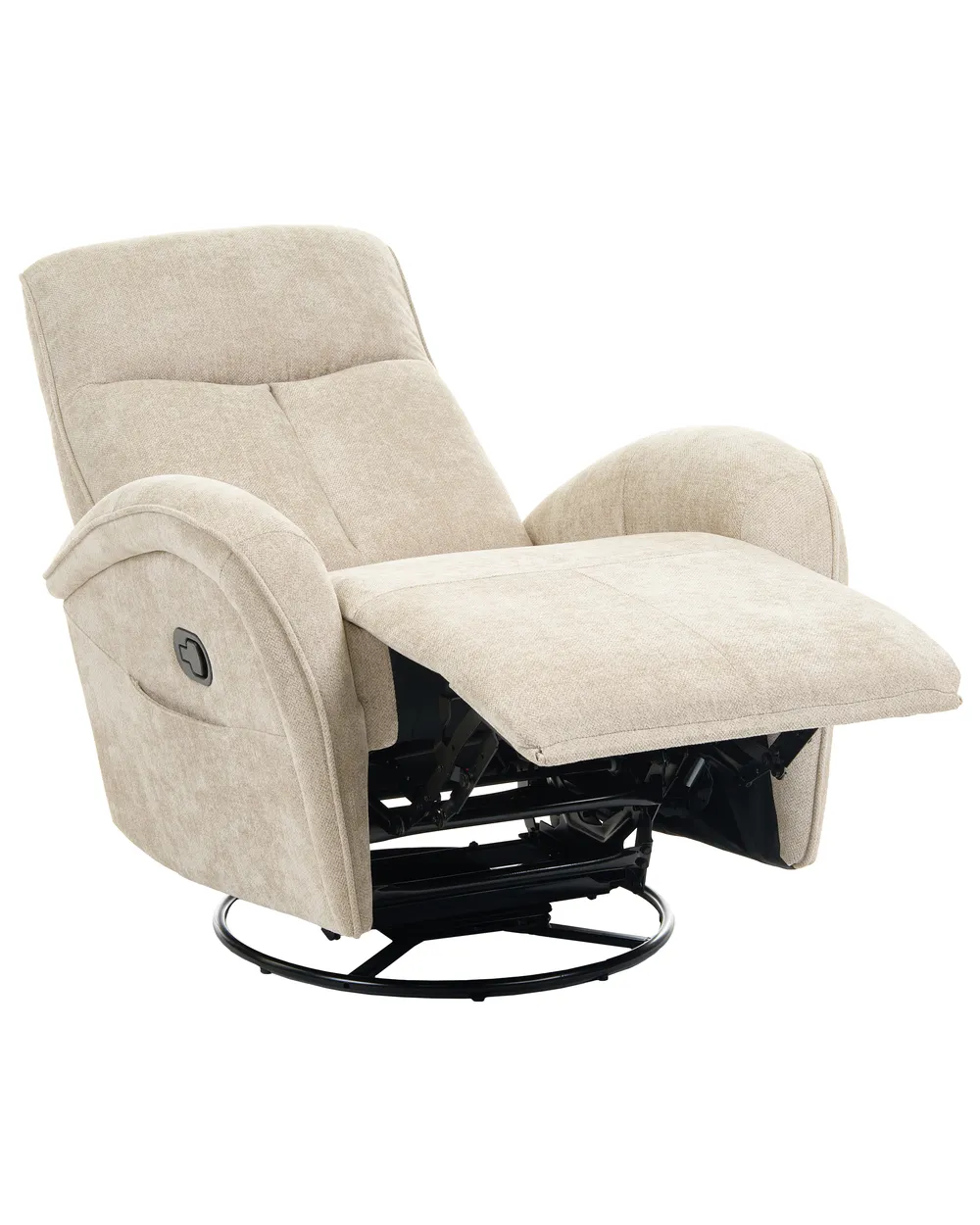 Schaukel-Fernsehsessel DANAE drehbar Chenillegewebe Hellbeige_1095594
