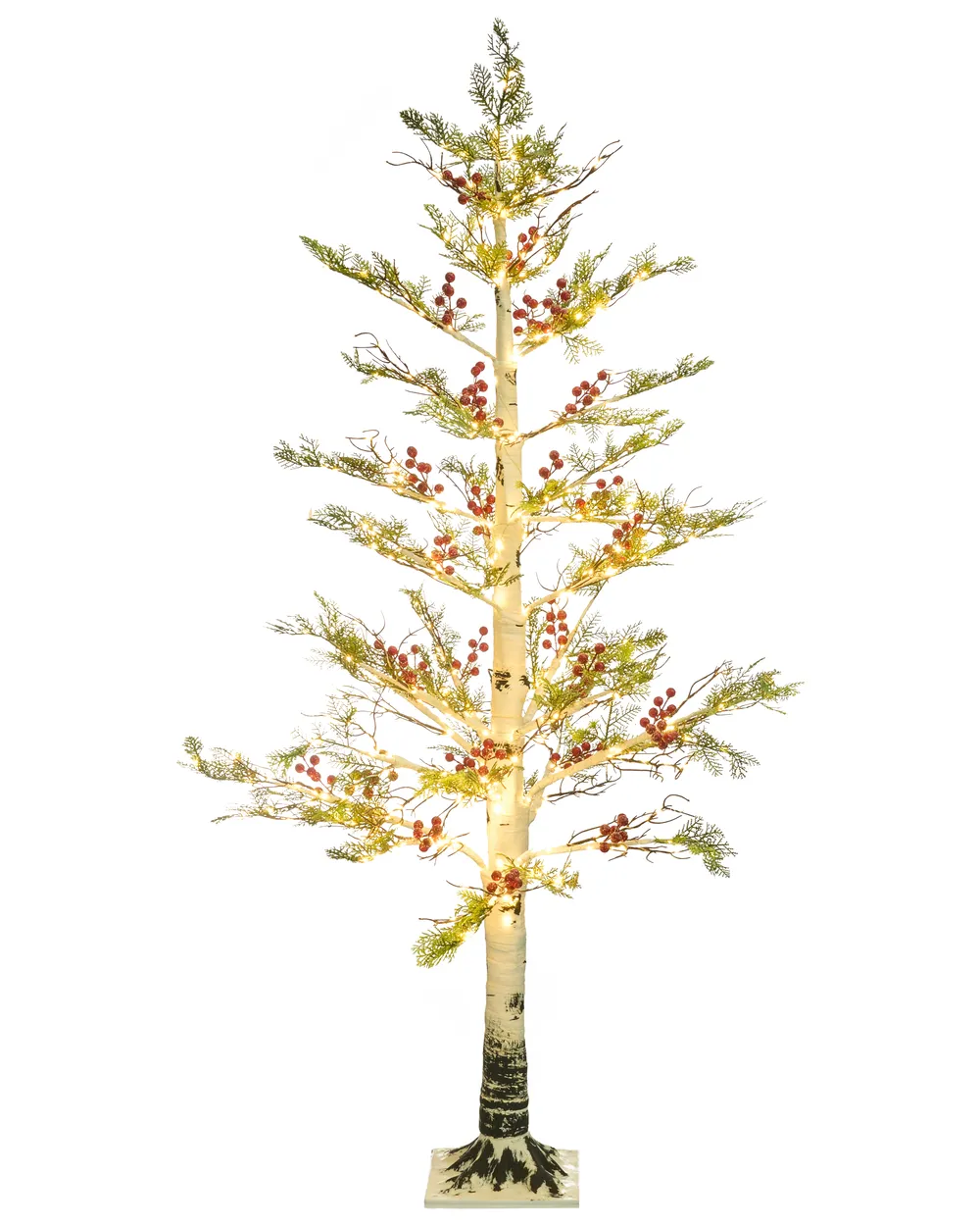 Gartendekoration LED VASSLEN 160 cm Weihnachtsbaum Weiß