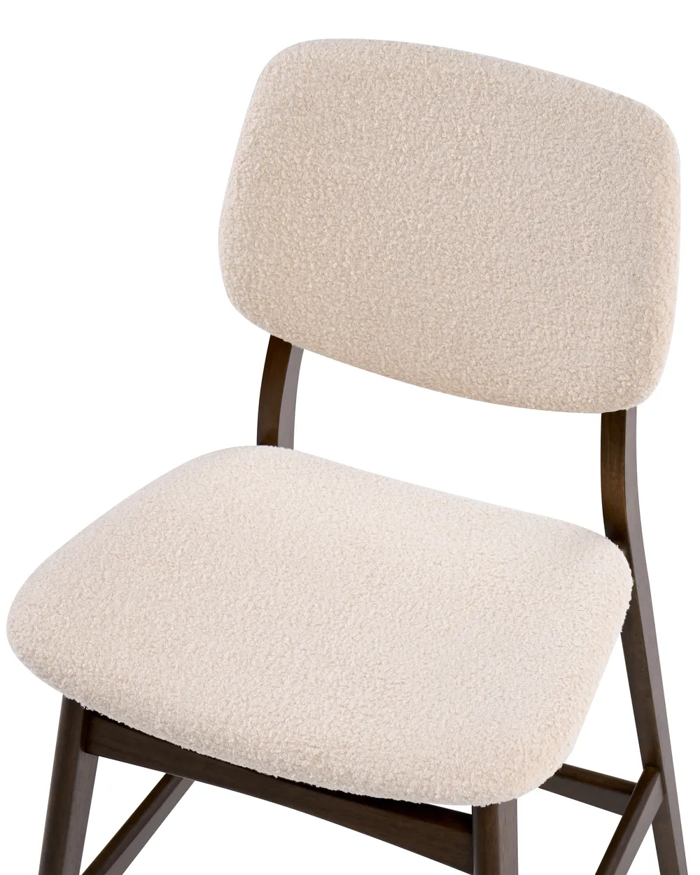 Set mit 2 Barstühlen ELAINE Bouclé Braun / Hellbeige_1060275