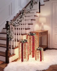 Weihnachtsdekoration 3er Set LED KAUSALA 65/55/45 cm Weihnachtsgeschenke Braun_1179606