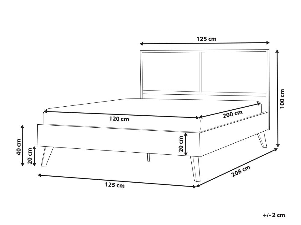 Postelja PE ratan MONPAZIER 120 x 200 cm Črna_1037770