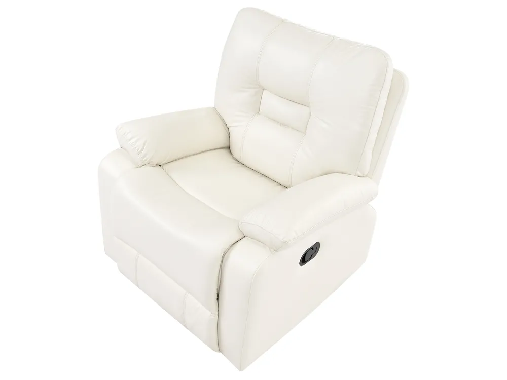Sofa Set manuell verstellbar 4-Sitzer BERGEN Kunstleder Weiß_1064749