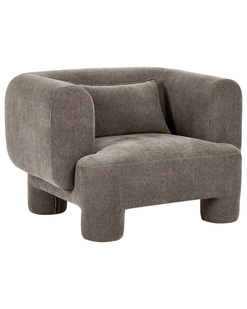 Living Room Set 6 Seater HOGBO with Ottoman Fabric Brown_1049968