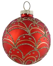 Weihnachtskugel 50er Set SPARKLE Glas Rot / Gold_1027944