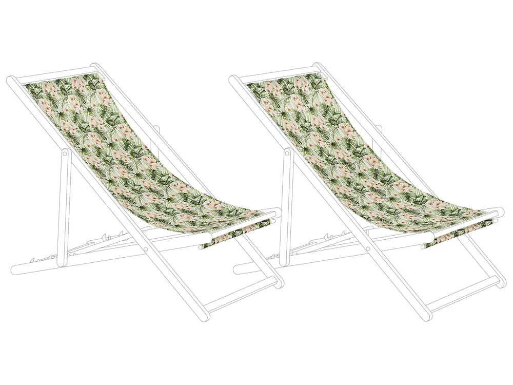 Ersatzstoff für Sonnenliege 2er Set ANZIO/AVELLINO 113 x 44 cm Rosa