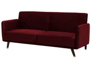 Schlafsofa 3-Sitzer SENJA Samtstoff Dunkelrot_707355