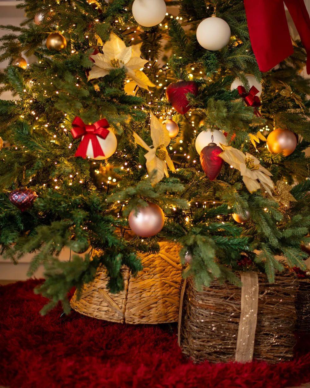 Weihnachtsbaumkragen FLATEYRI 60 cm Wasserhyazinthe Naturfarben_961684
