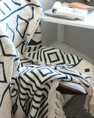 Kuscheldecke NAJUY Baumwolle 200 x 220 cm Beige_983310
