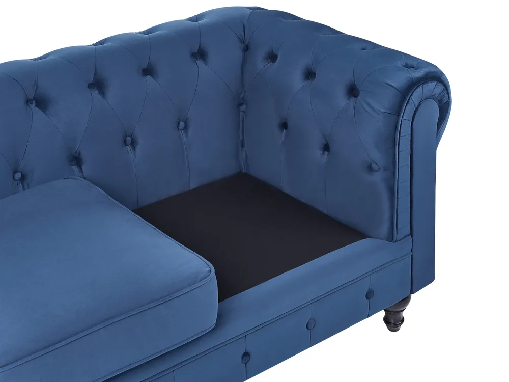 Sofa 3-Sitzer CHESTERFIELD Samtstoff Marineblau_1042047