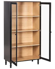 Glass Display Cabinet TINGLEDALE 80 cm Black_949885