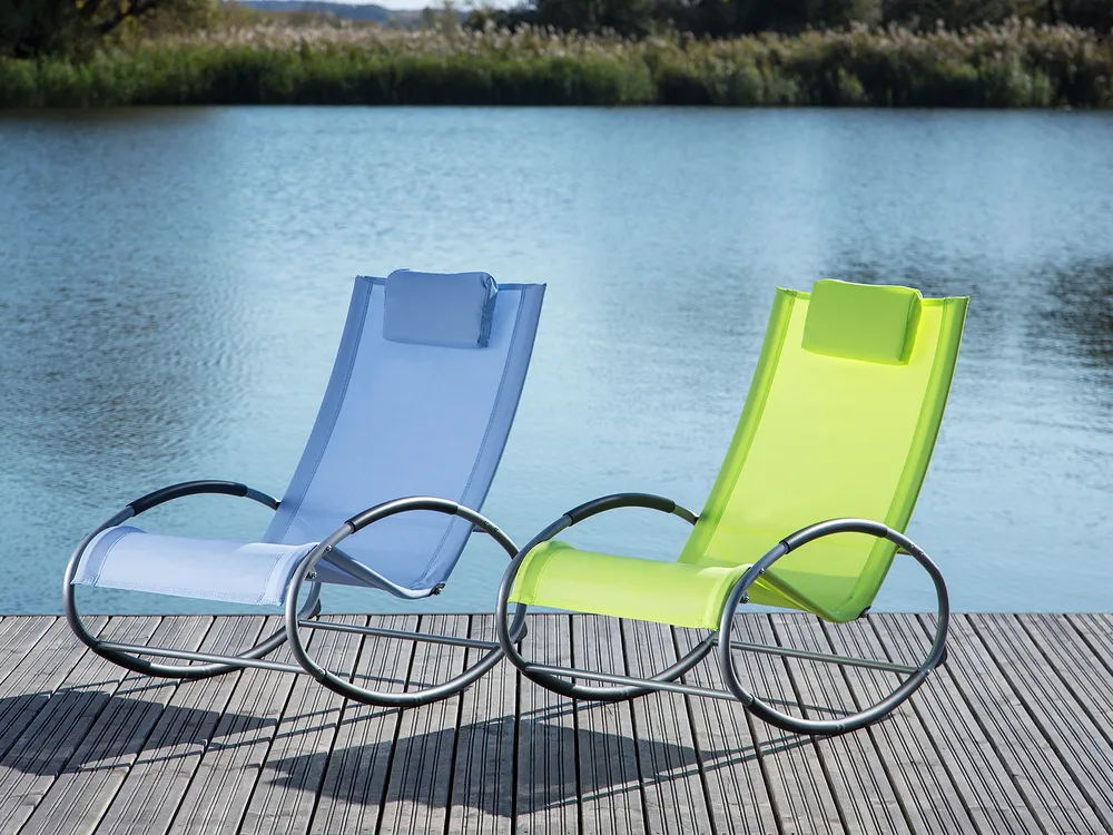 Schaukel-Sonnenliege CAMPO Stoff Blau