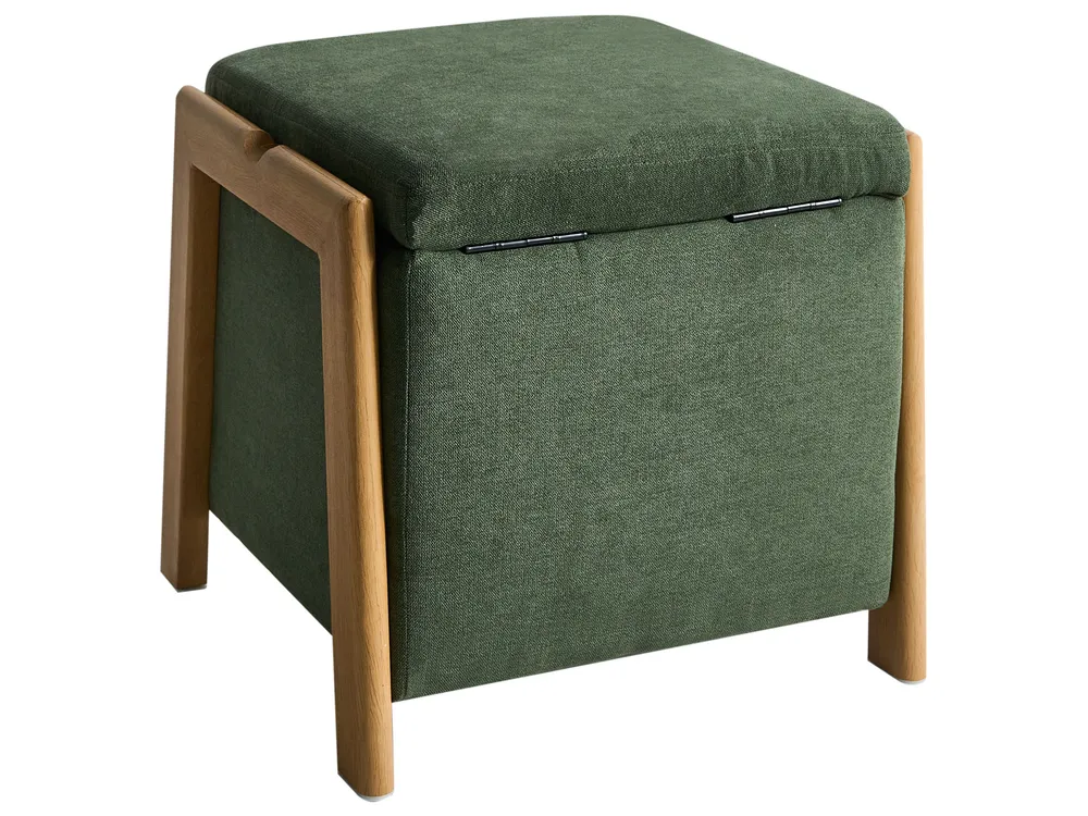 Pouf mit Stauraum EDLAND Stoff 45 cm Grün_1038221