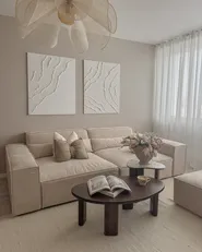 Modular Sofa 3 Seater HELLNAR Velvet Light Beige_982738