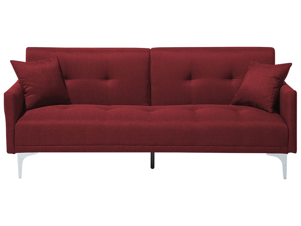 Sofa Bed 3 Seater LUCAN Fabric Dark Red