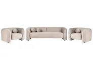 Living Room Set 5 Seater LEIREN Velvet Taupe_919488