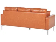 Sofa 3 Seater GAVLE Faux Leather Golden Brown_729855