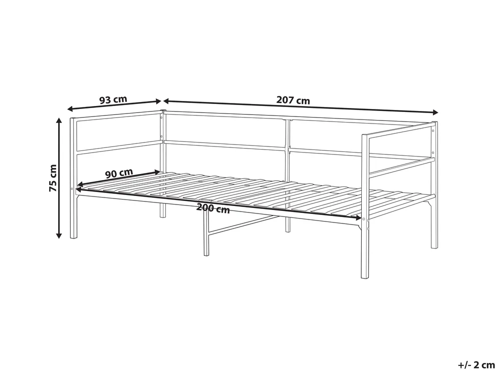 Bett mit Lattenrost Metall BATTUT 90 x 200 cm Schwarz_894126