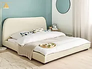 Bett mit Lattenrost Stoff ROISEL 180 x 200 cm Beige_1185074