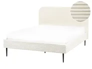 Bett mit Lattenrost Cord FLAYAT 140 x 200 cm Cremeweiß_967641