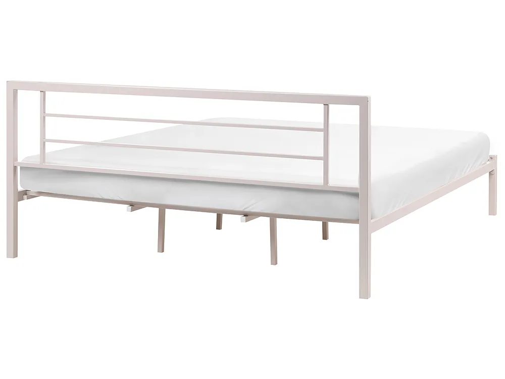 Bett mit Lattenrost Metall CUSSET 180 x 200 cm Hellbeige_1162103