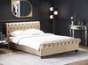 Bett mit Lattenrost Samtstoff AVALLON 180 x 200 cm Beige