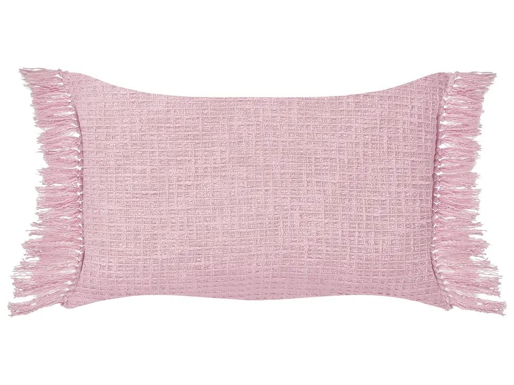 Set of 2 Decorative Cushions TANSY 40 x 60 cm Cotton Pink Solid_936117