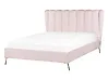 Bett mit Lattenrost Samtstoff MIRIBEL 140 x 200 cm Pastellrosa