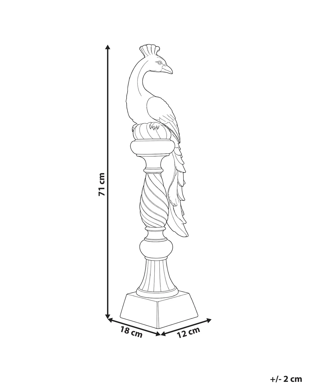 Gartenfigur HAARBY Pfau Gold_1072977