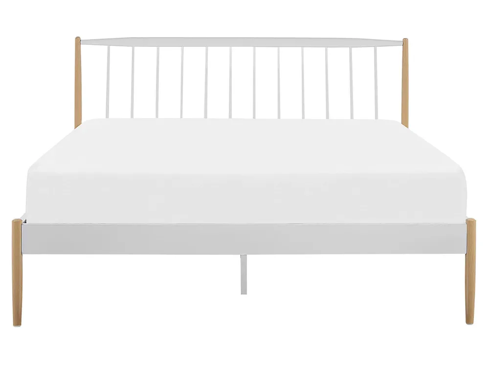 Bed Metal MAURS 160 x 200 cm (EU King Size) White_778498