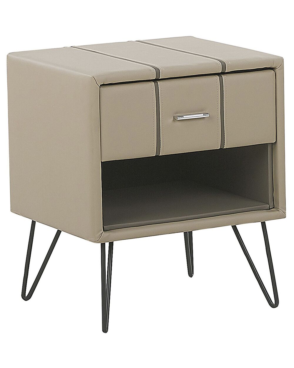 Nachttisch mit 1 Schublade BETIN Kunstleder Beige