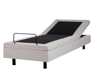 Verstellbares Bett ohne Kopfteil Stoff DUKE 90 x 200 cm Beige_958307