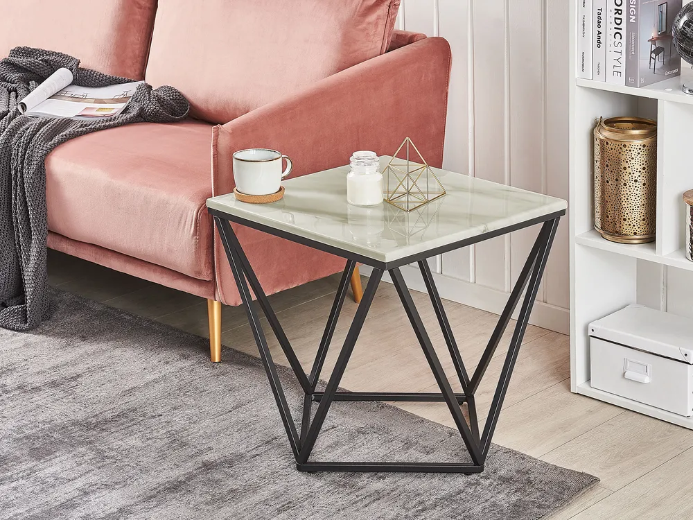 Beistelltisch MALIBU Marmor Optik / Schwarz