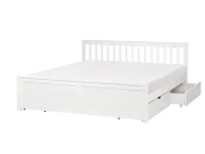 Bett mit 4 Schubladen OLENDON Kiefernholz Weiß 180 x 200 cm_954922