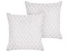 Dekokissen 2er Set PURSLANE 43 x 43 cm Webpelz Weiß Geometrisches Muster