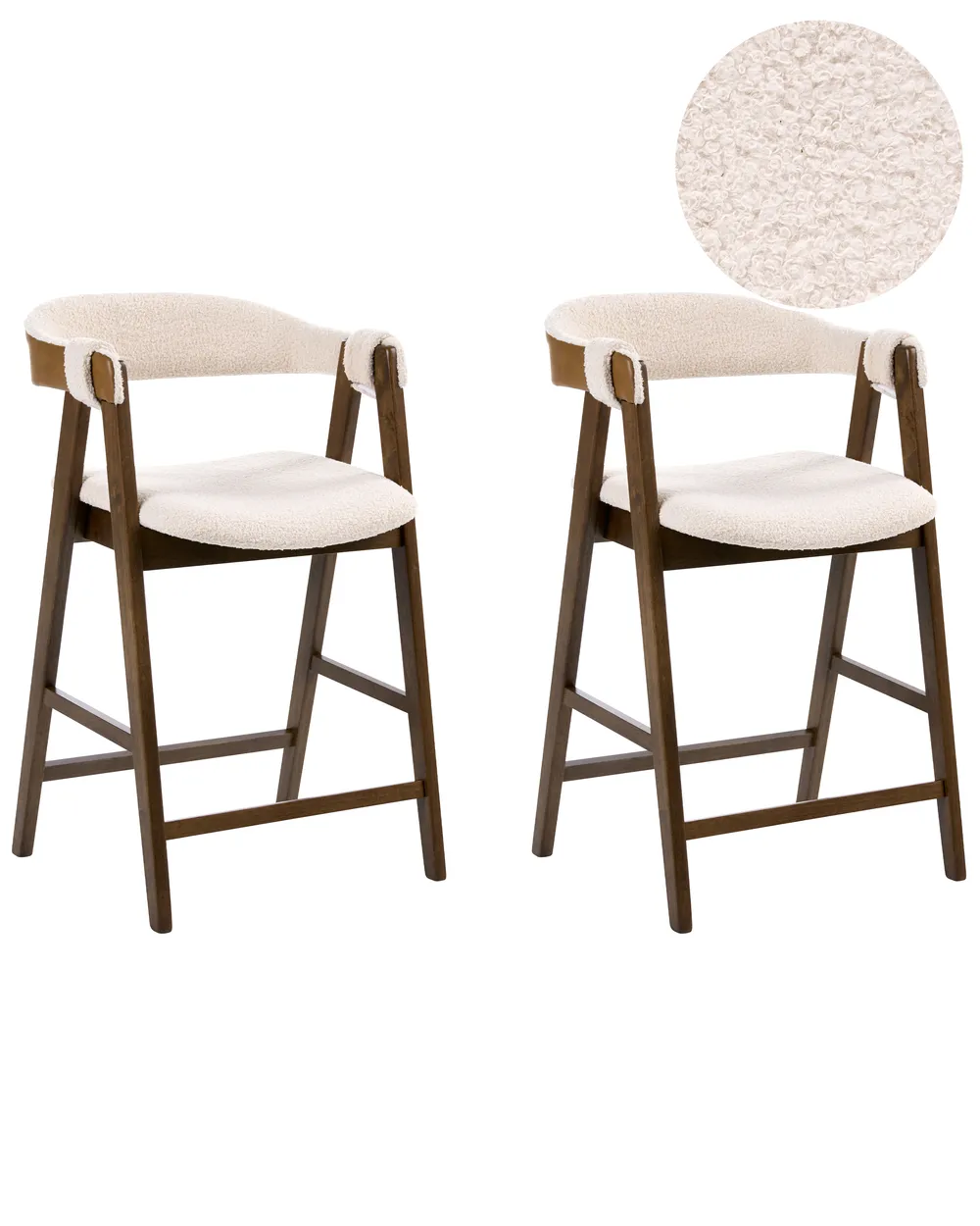 Set mit 2 Barstühlen DAY Bouclé Braun / Hellbeige