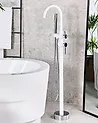 Freestanding Bathtub Faucet TUGELA White/ Silver