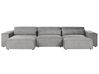 Modul Ecksofa 4-Sitzer HELLNAR mit Ottomane Stoff Grau rechtsseitig