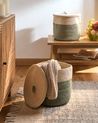 Aufbewahrungskorb 2er Set SILOPI Baumwolle Hellbeige / Grün