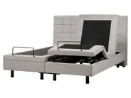 Bett verstellbar Stoff DUKE 160 x 200 cm Hellgrau_973584